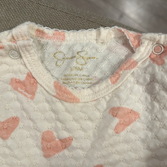 Onesie, heart, long sleeve, dress with bonnet - Picture 2 of 5